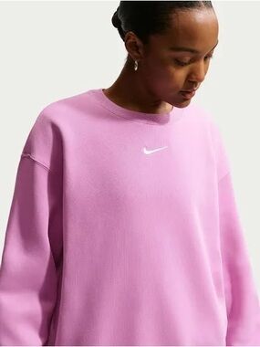 Nike Sportswear Phoenix Fleece Crewneck Pink Size Small